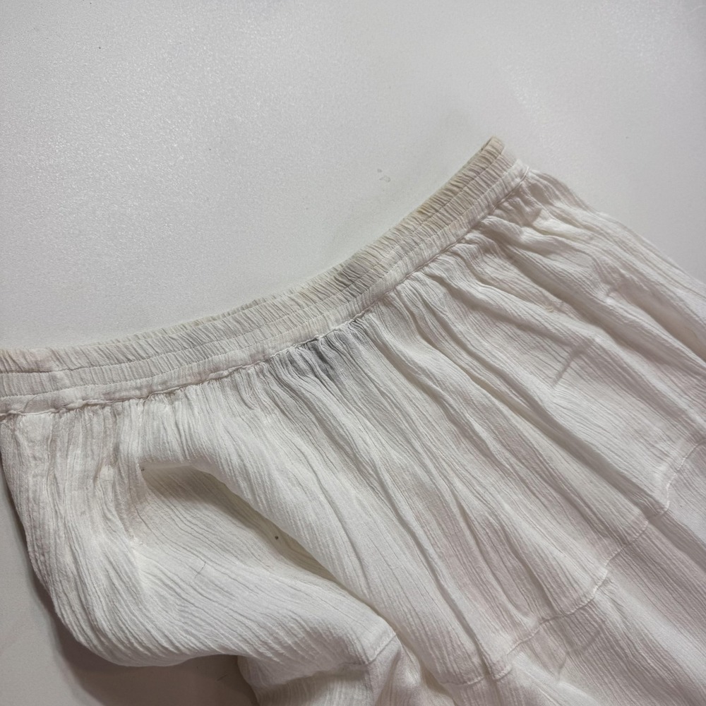 Nancy-K Skirt Womens Small White Cotton Peasant Midi Lace Tiered Boho Ruffle Hem - Picture 5 of 8